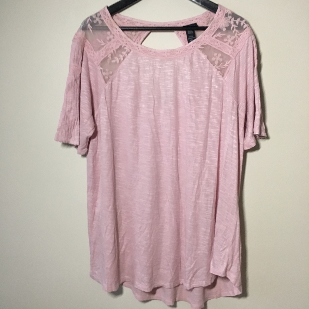 Torrid Ribbed Rose Lace T-Shirt